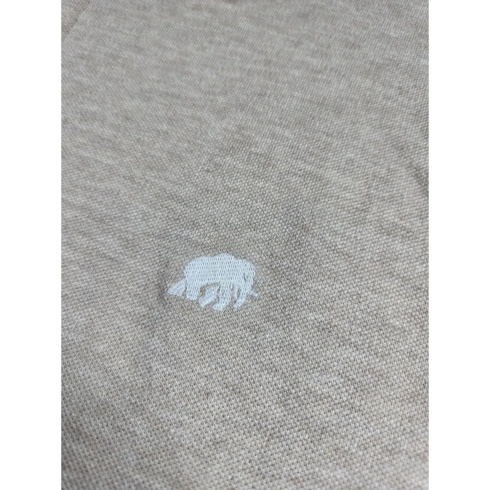 Banana Republic Pique Polo Large Tan Mens Organic Cotton Elephant Logo Short Slv